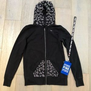 VS PINK • leopard bling hoodie